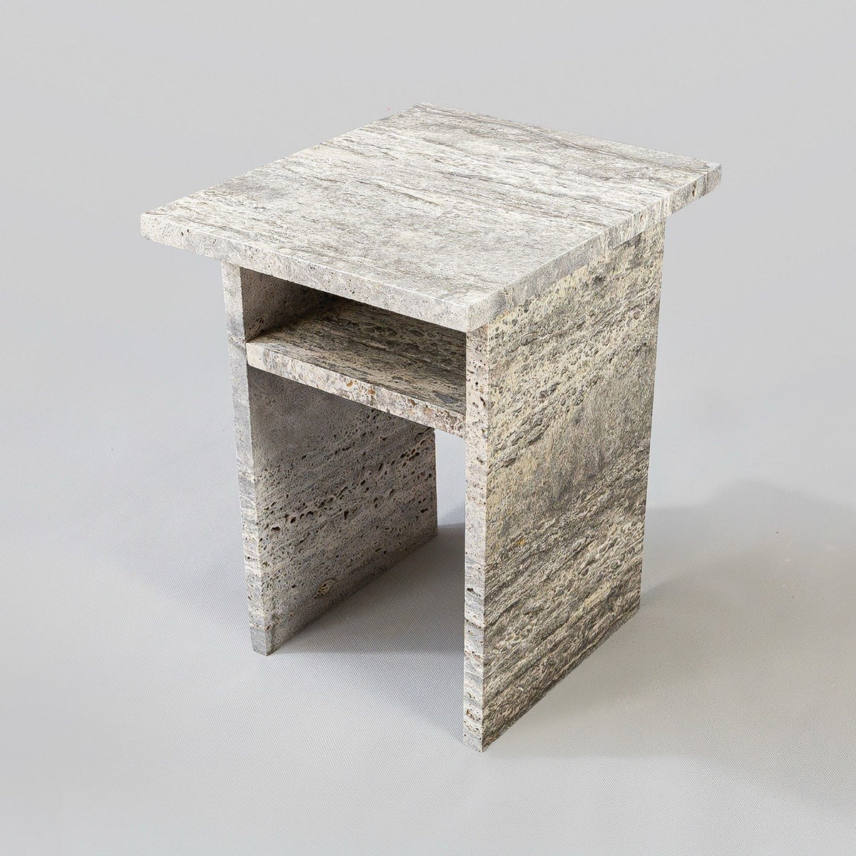 Silver travertine