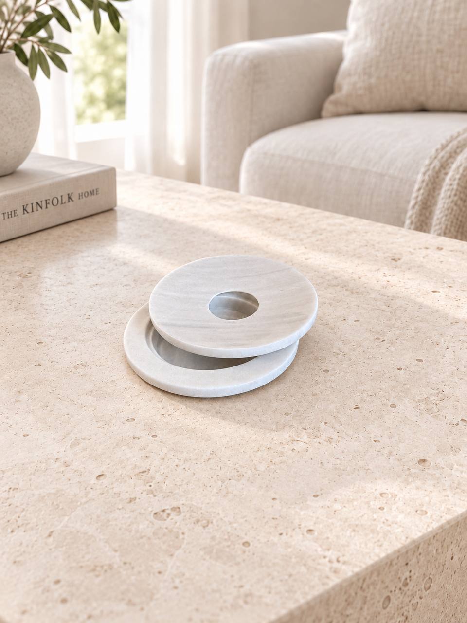 White marble with grey veining