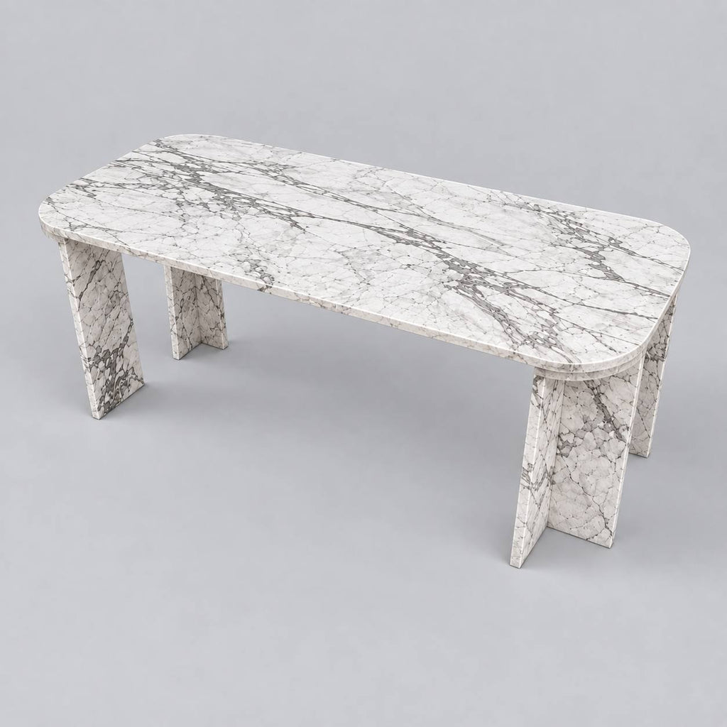 White marble with grey veining