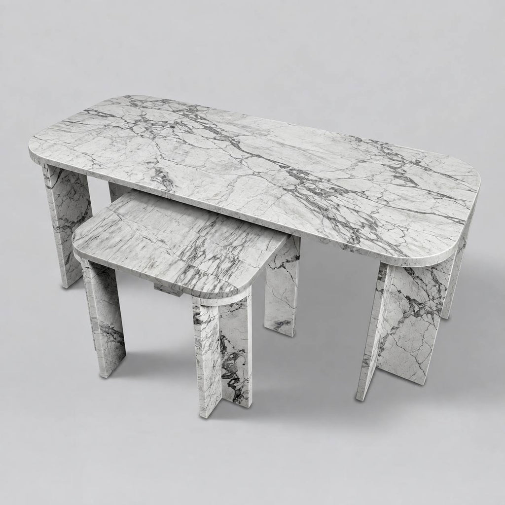 White marble with grey veining