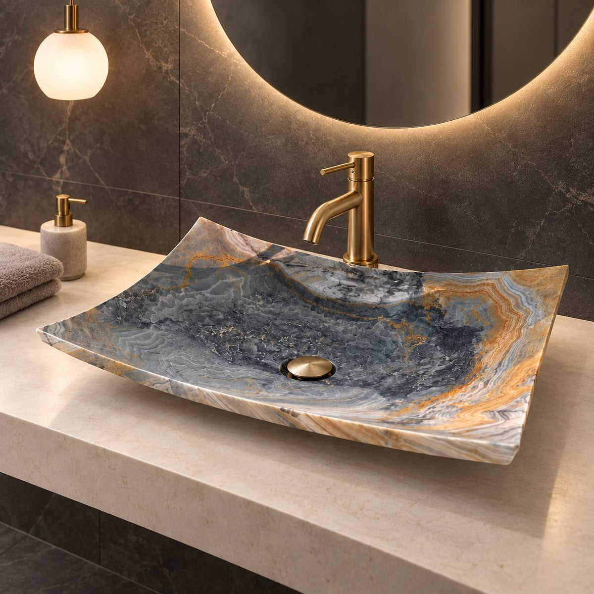 Aveline natural marble washbasin