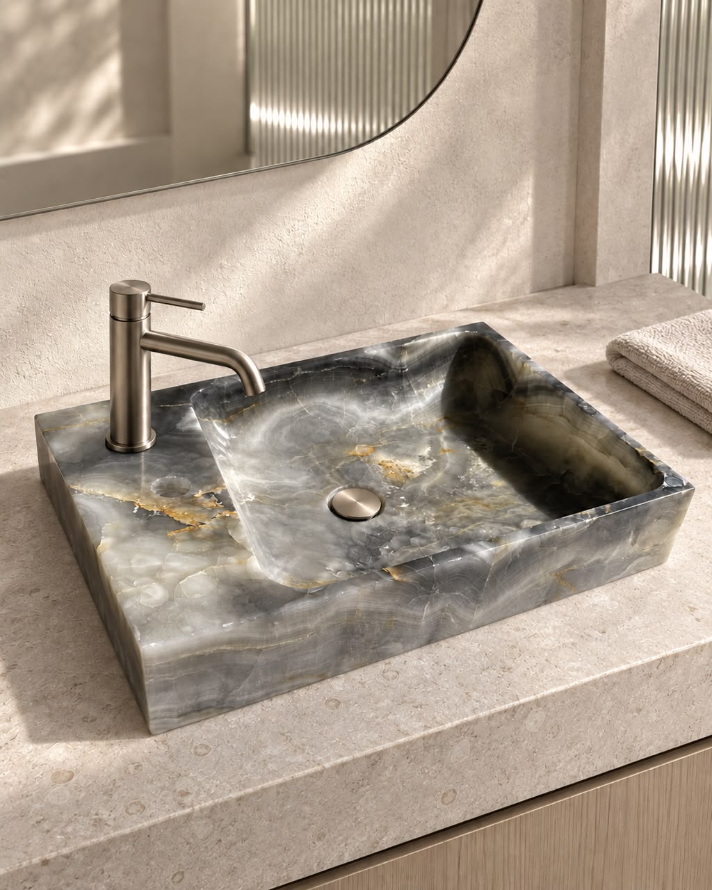 Silver grey onyx