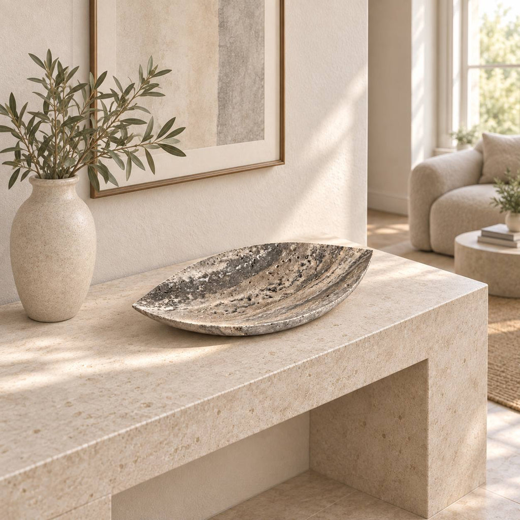 Silver travertine
