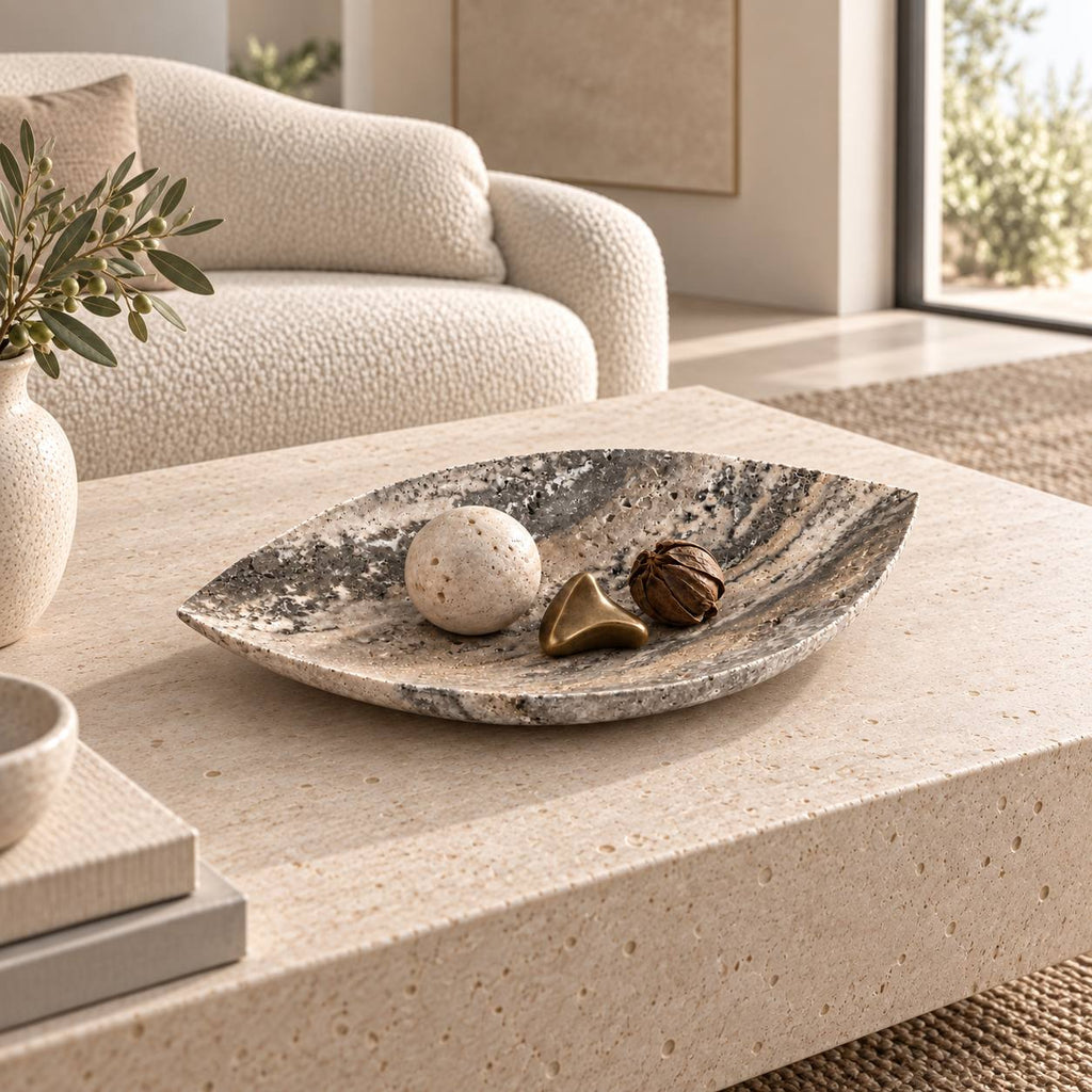 Silver travertine
