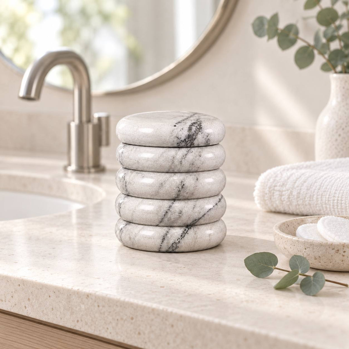 White marble with grey veining