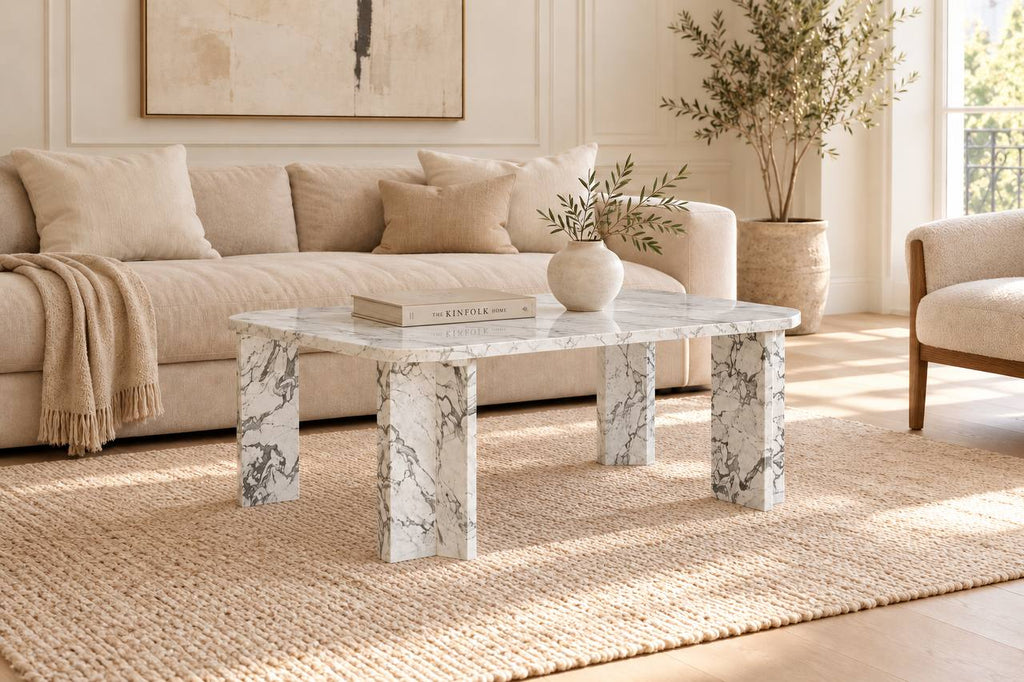 White marble with grey veining