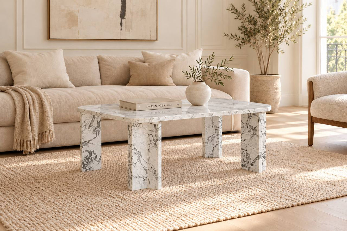 White marble with grey veining