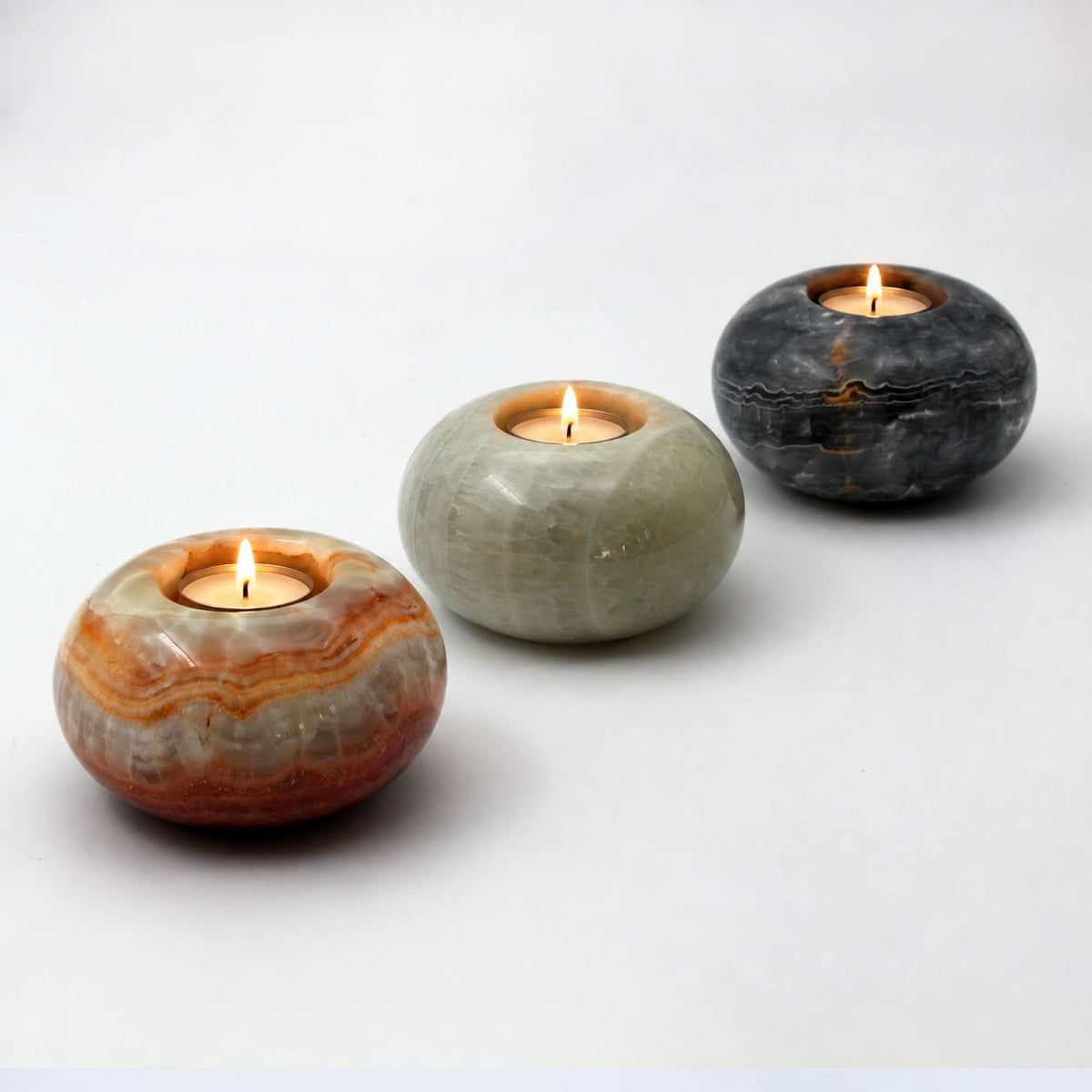 Lira natural onyx tealight holder