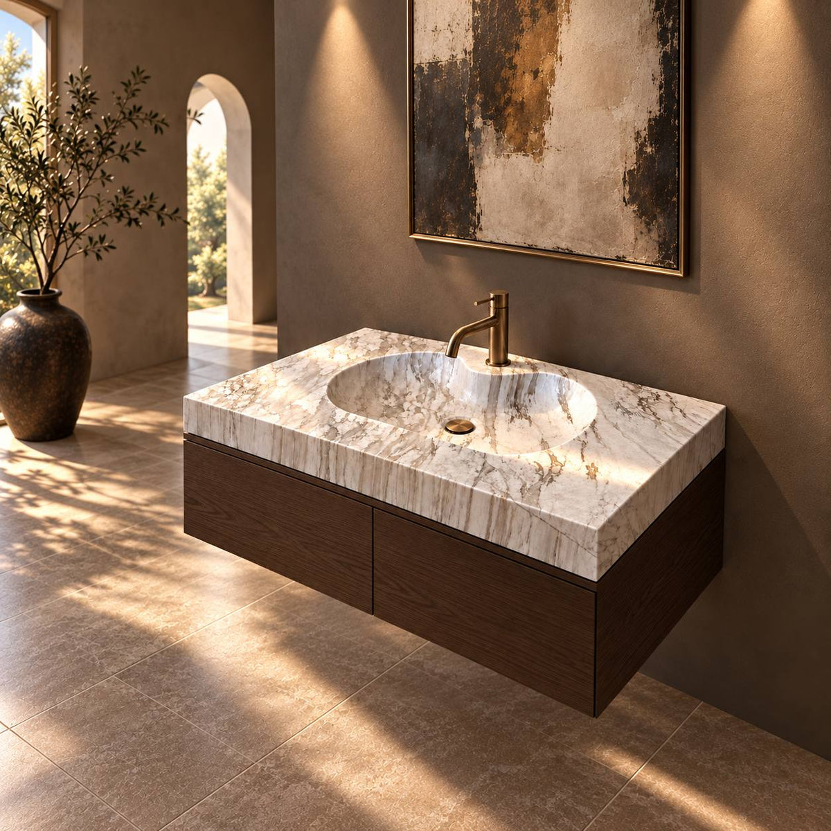 Elara natural marble washbasin