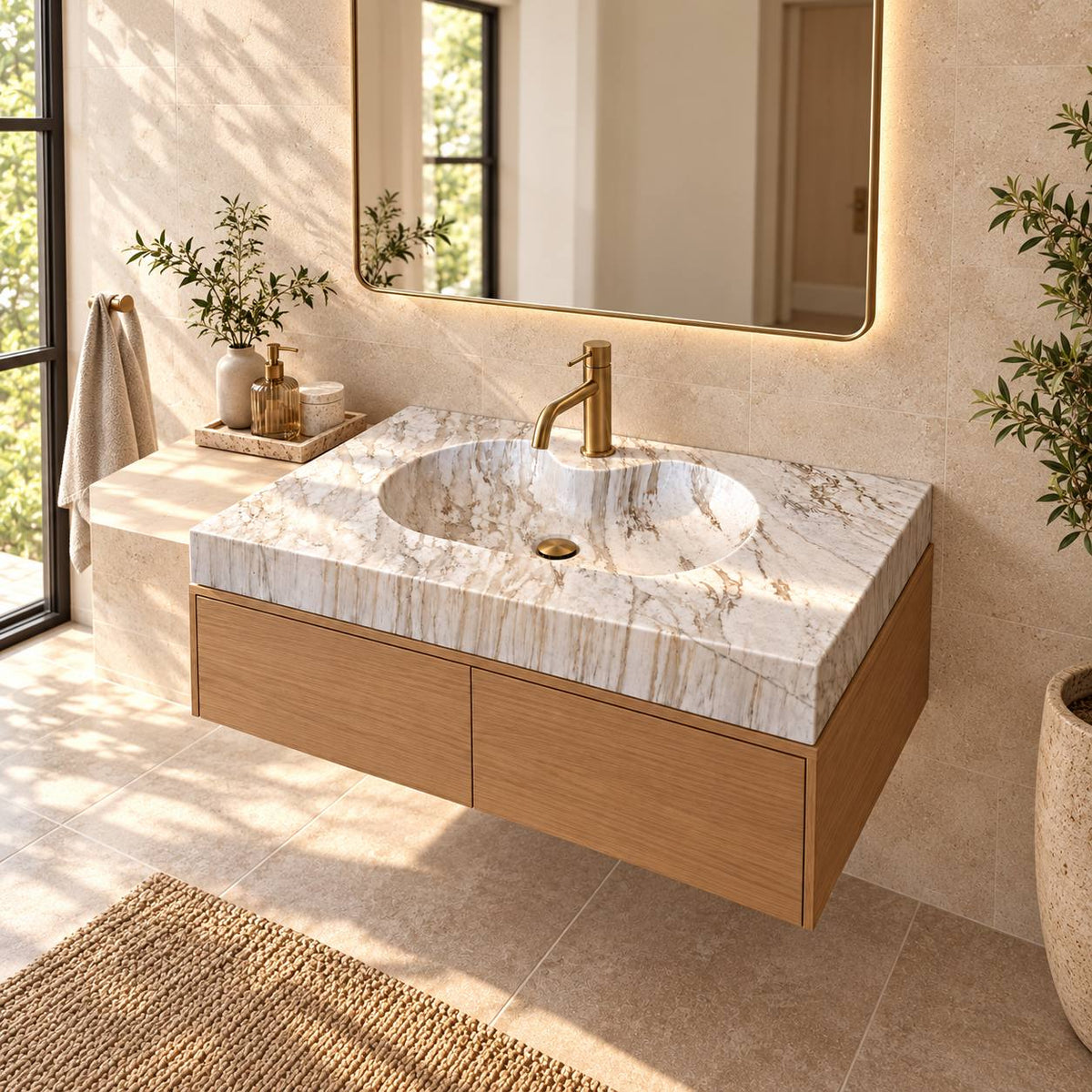 Elara natural marble washbasin