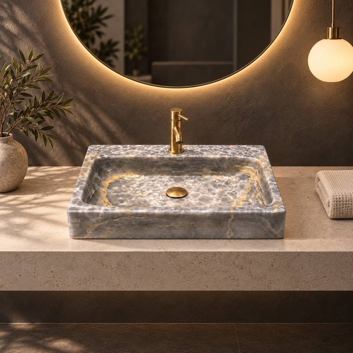 Avella natural stone washbasin