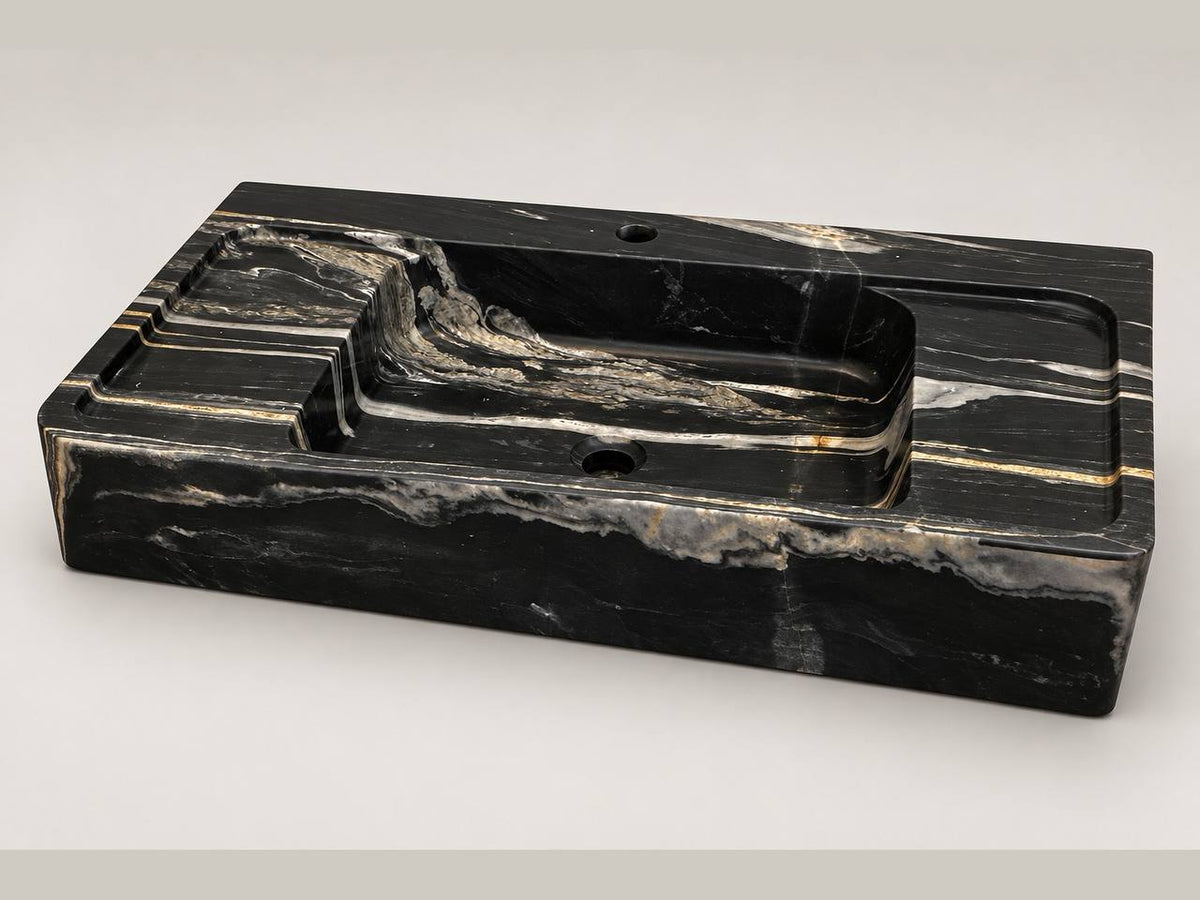 Nero natural stone washbasin