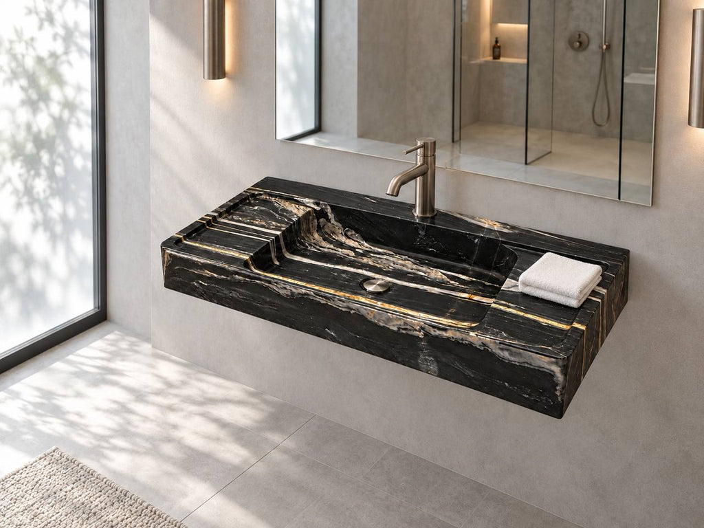 Nero natural stone washbasin
