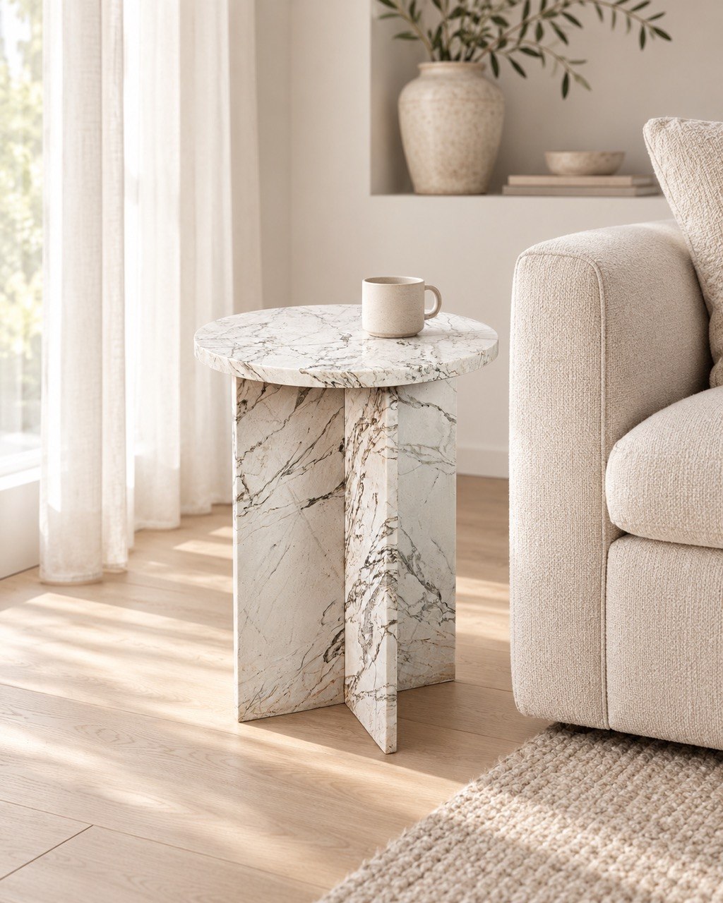 White marble with grey veining