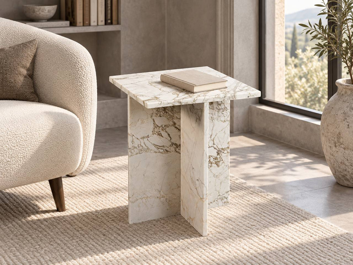 White marble with grey veining