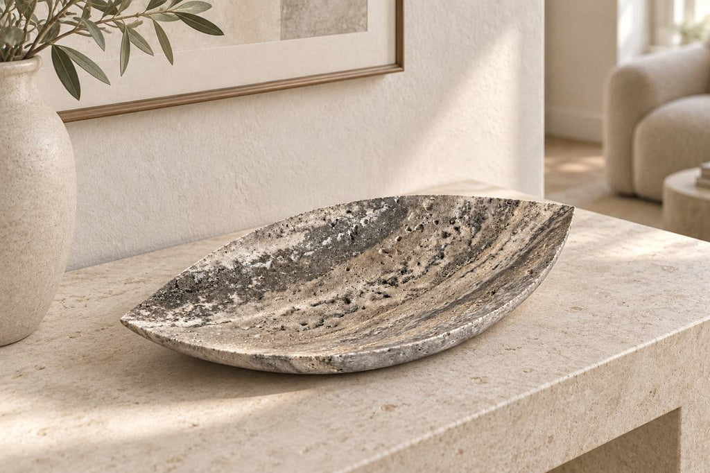 Silver travertine