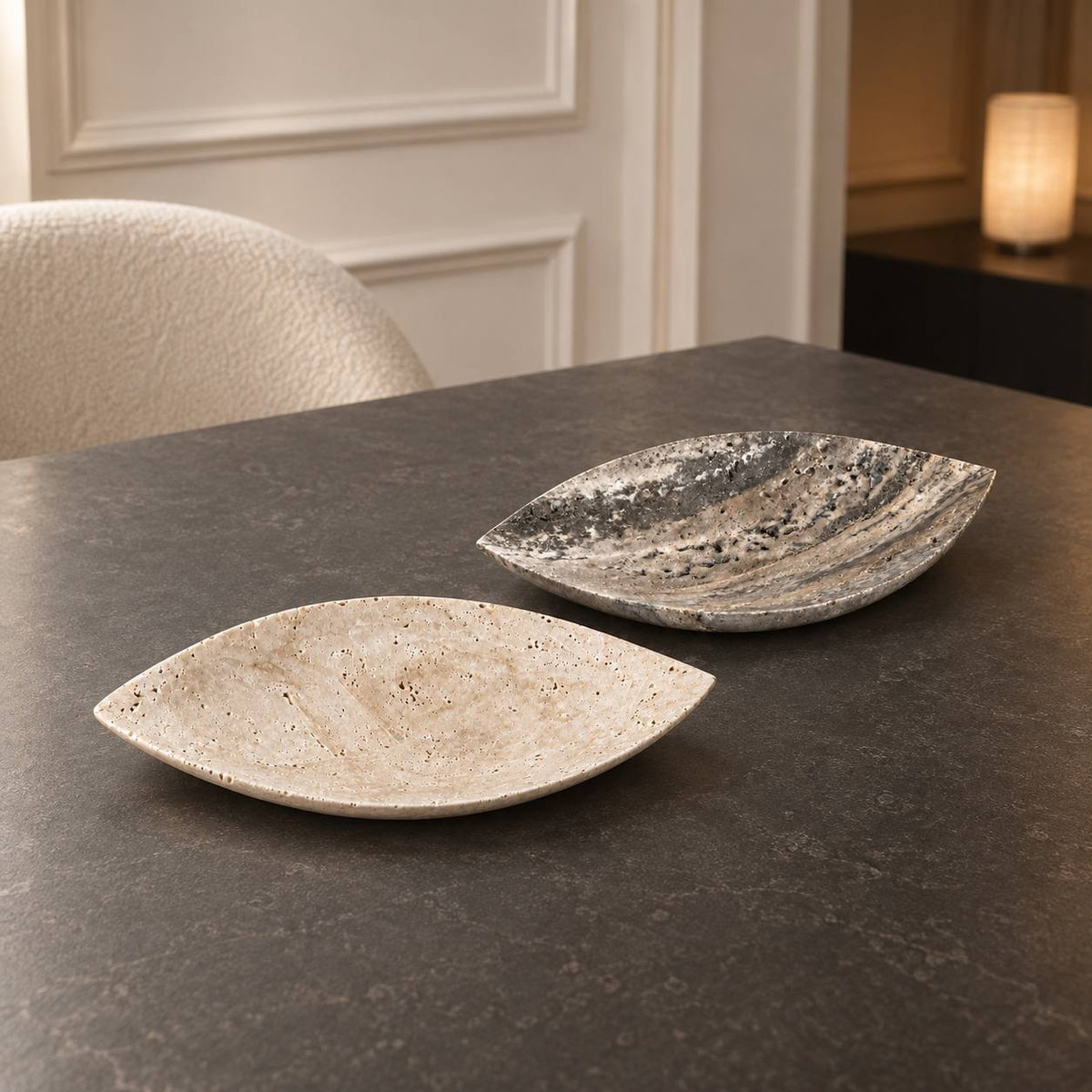 Silver travertine