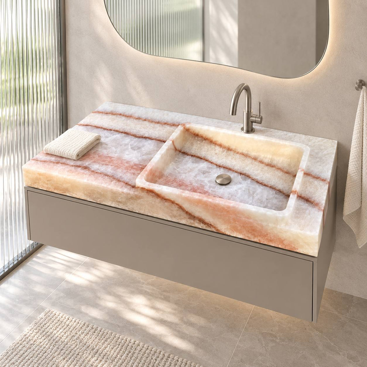 Apollo crystal onyx washbasin